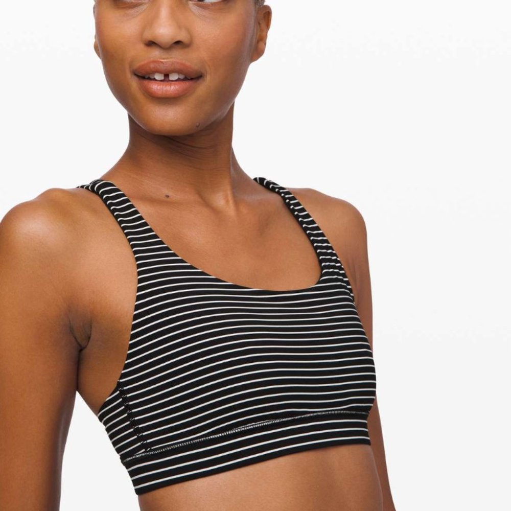 lululemon athletica Black & White Striped Sports Bra